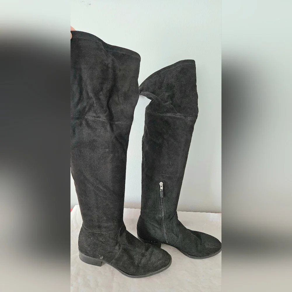 Sam Edelman Paloma Black Faux Suede Over-the-Knee Boots